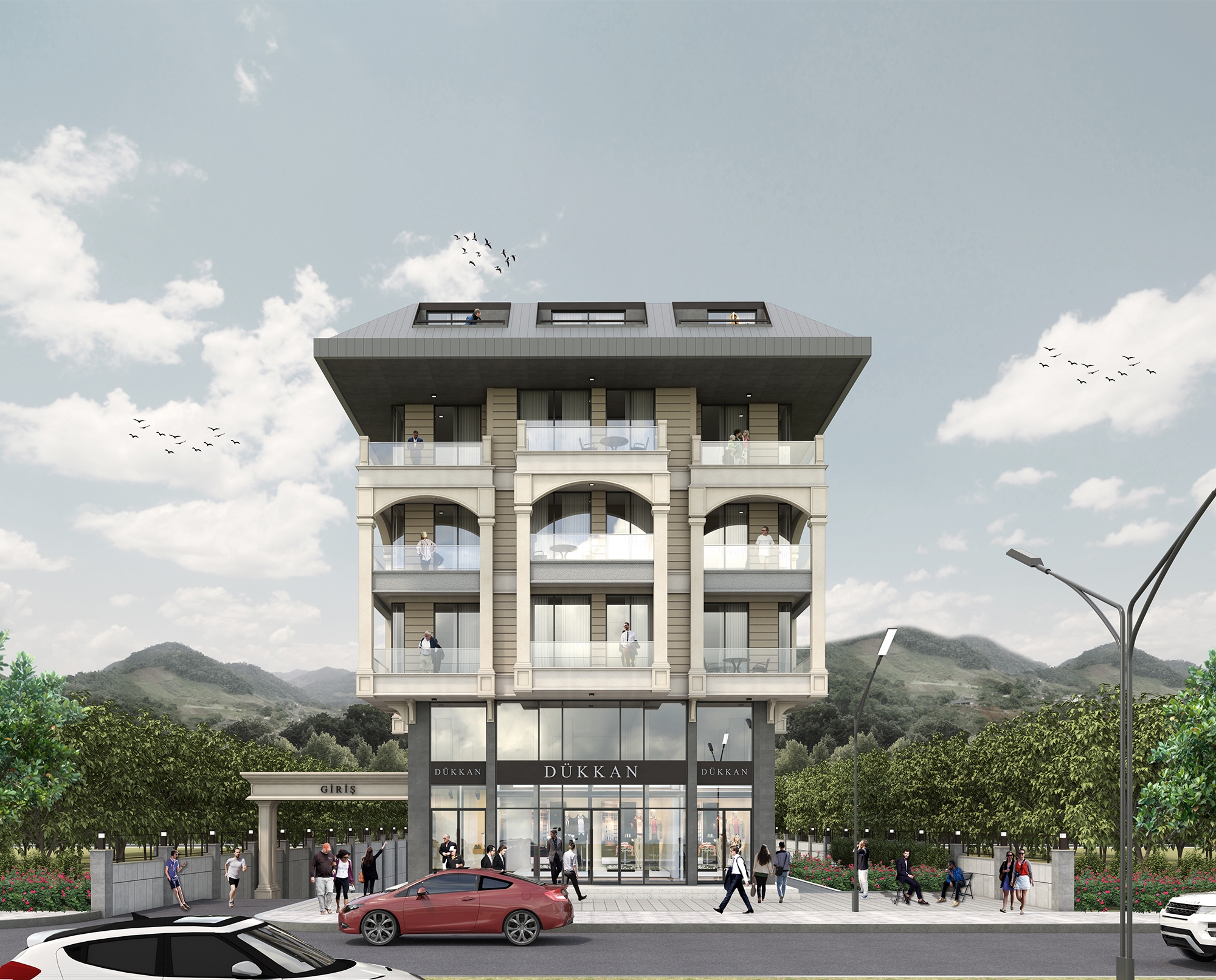 Luxuriöse 1+1 Wohnung mit Meerblick und Bergblick, Alanya - Kestel