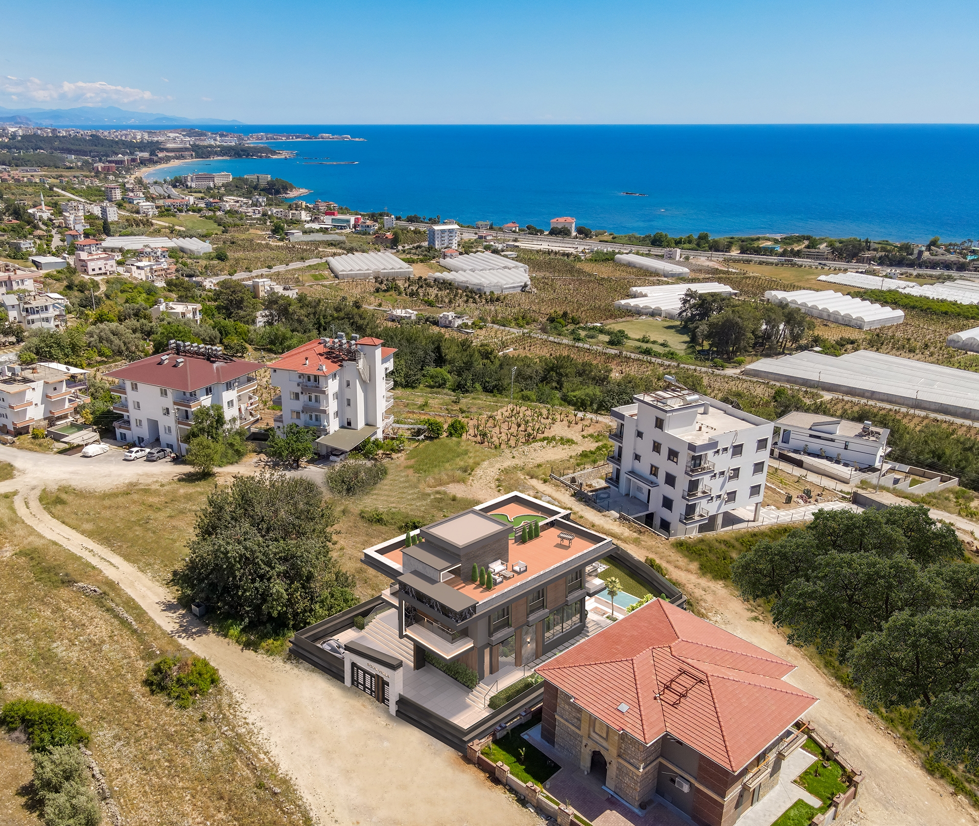 Lyxig 5+1 Villa med Hav och Bergsutsikt i Alanya - Incekum