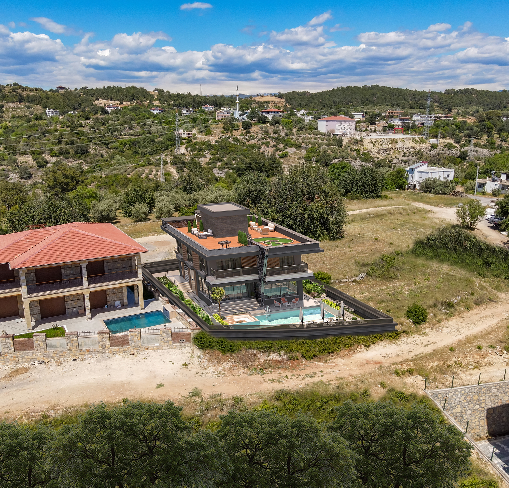 Lyxig 5+1 Villa med Hav och Bergsutsikt i Alanya - Incekum