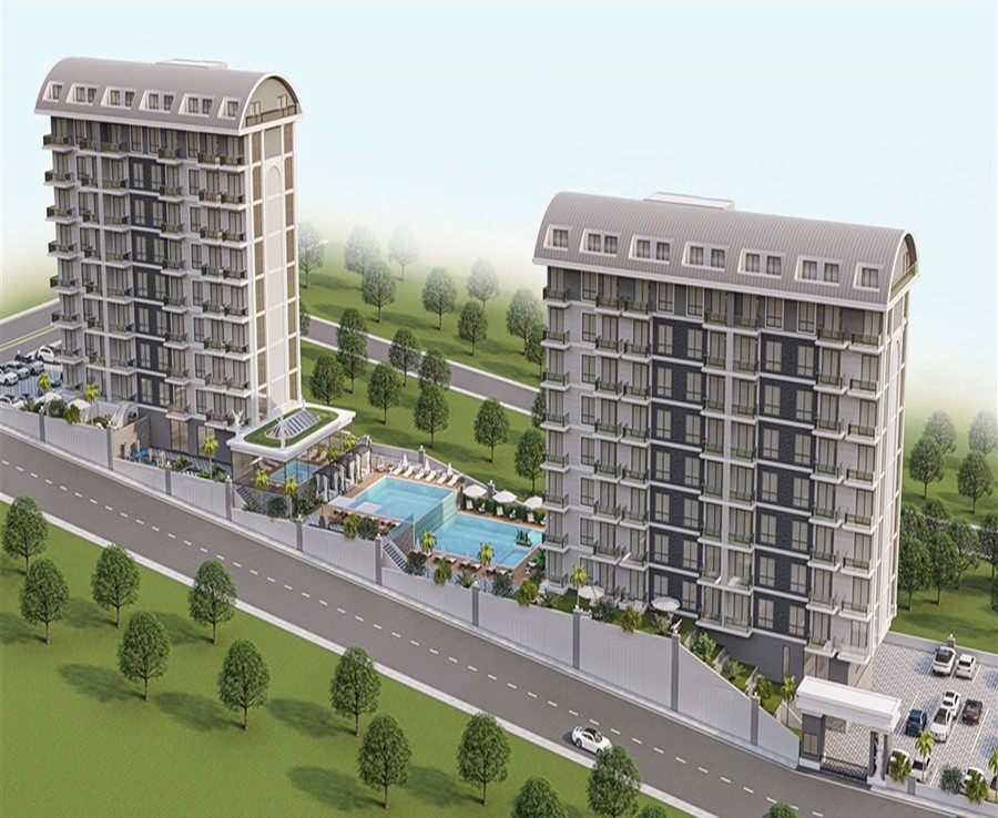 Luxuriöses 1+1 Apartment mit Meerblick und Bergblick in Payallar, Alanya