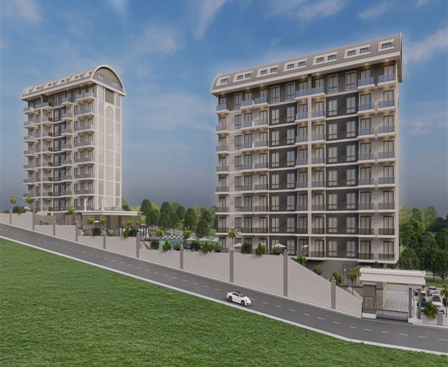 Luxuriöses 1+1 Apartment mit Meerblick und Bergblick in Payallar, Alanya