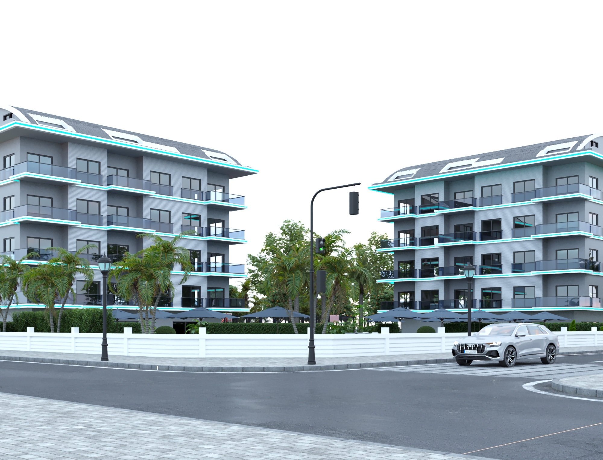 Luxuriöse 1+1 Wohnung mit Meerblick und Bergblick in Alanya-Incekum
