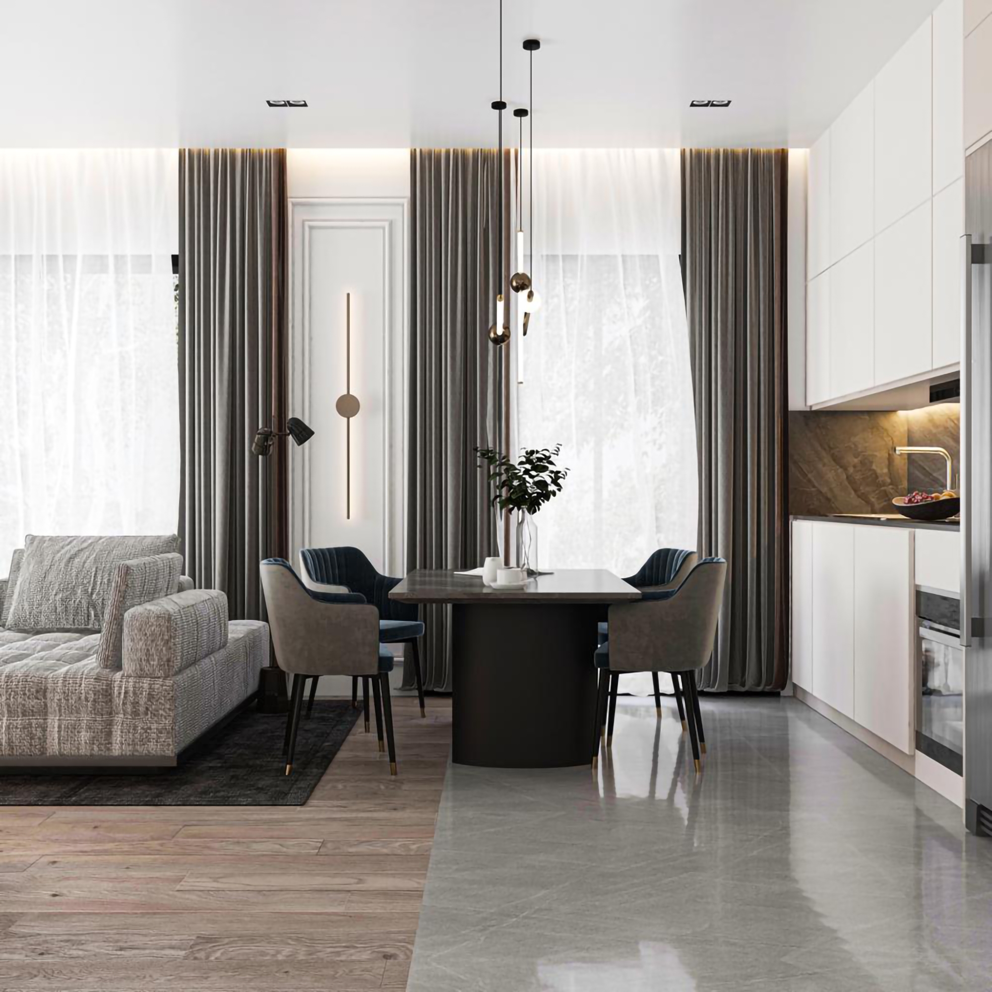 Luxuriöse 1+1 Wohnung mit Meerblick und Bergblick in Alanya-Incekum