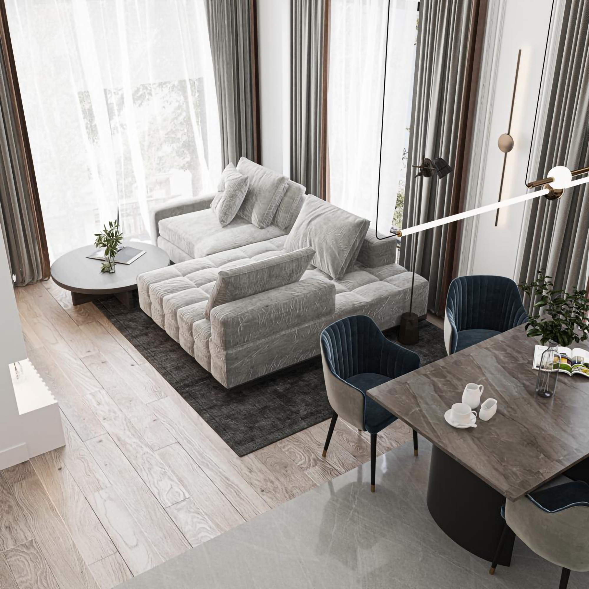Luxuriöse 1+1 Wohnung mit Meerblick und Bergblick in Alanya-Incekum