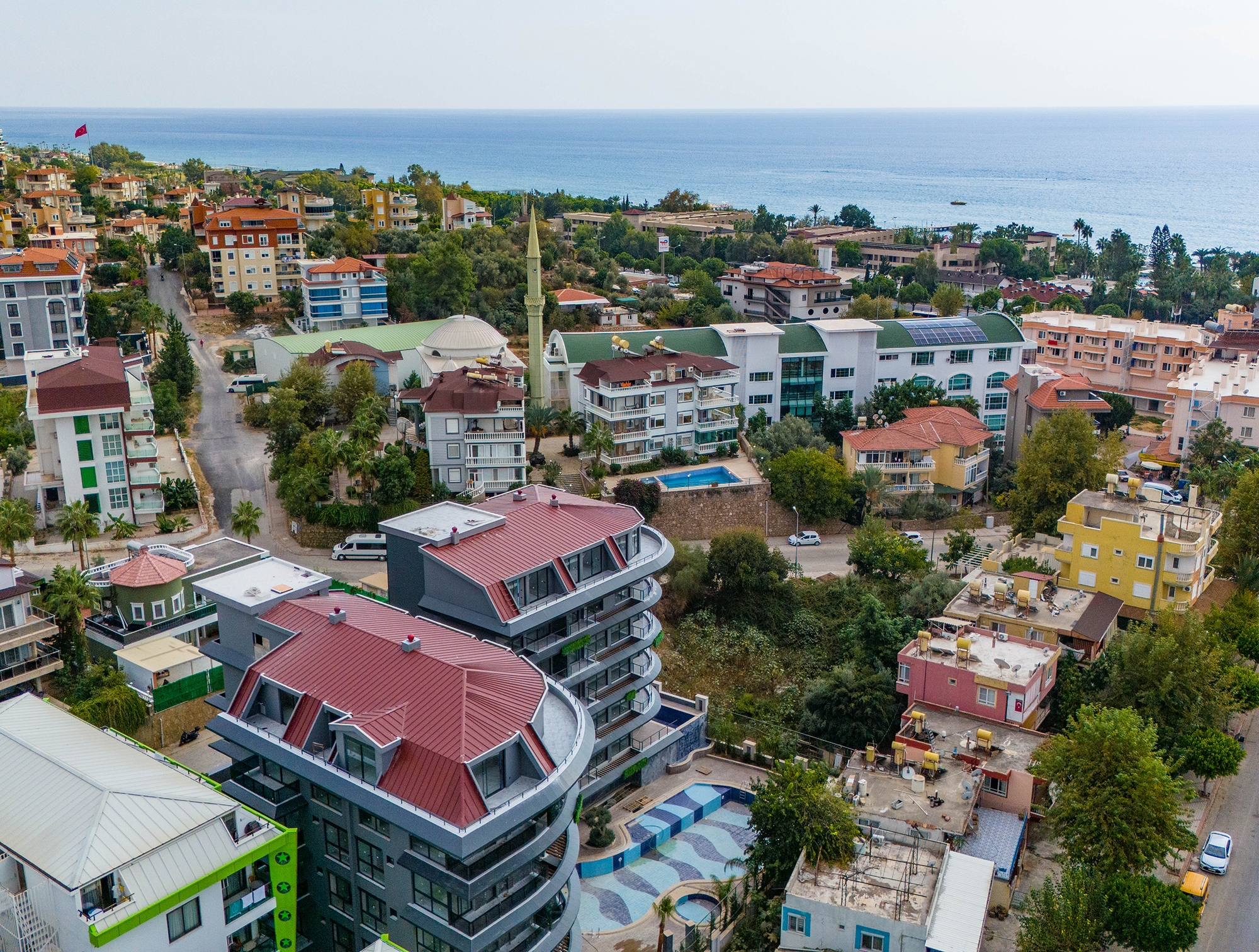 Luksus 1+1 Lejlighed med Hav- og Slotsudsigt i Kestel, Alanya