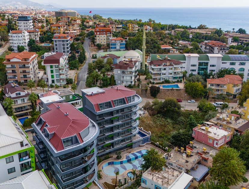 Luksus 1+1 Lejlighed med Hav- og Slotsudsigt i Kestel, Alanya