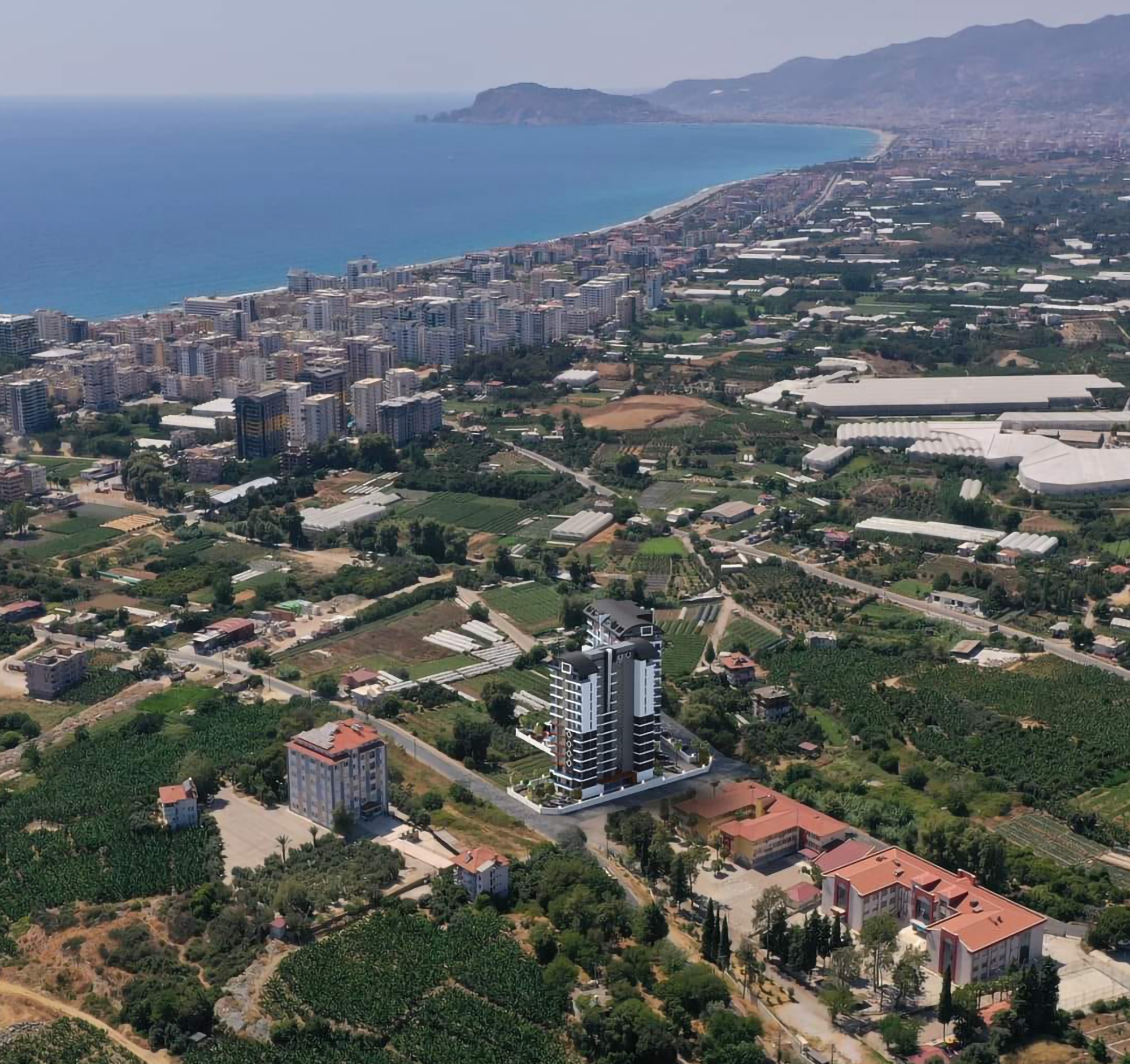 Ylellinen 2+1 asunto meri- ja vuorinäköaloilla, Alanya Mahmutlar