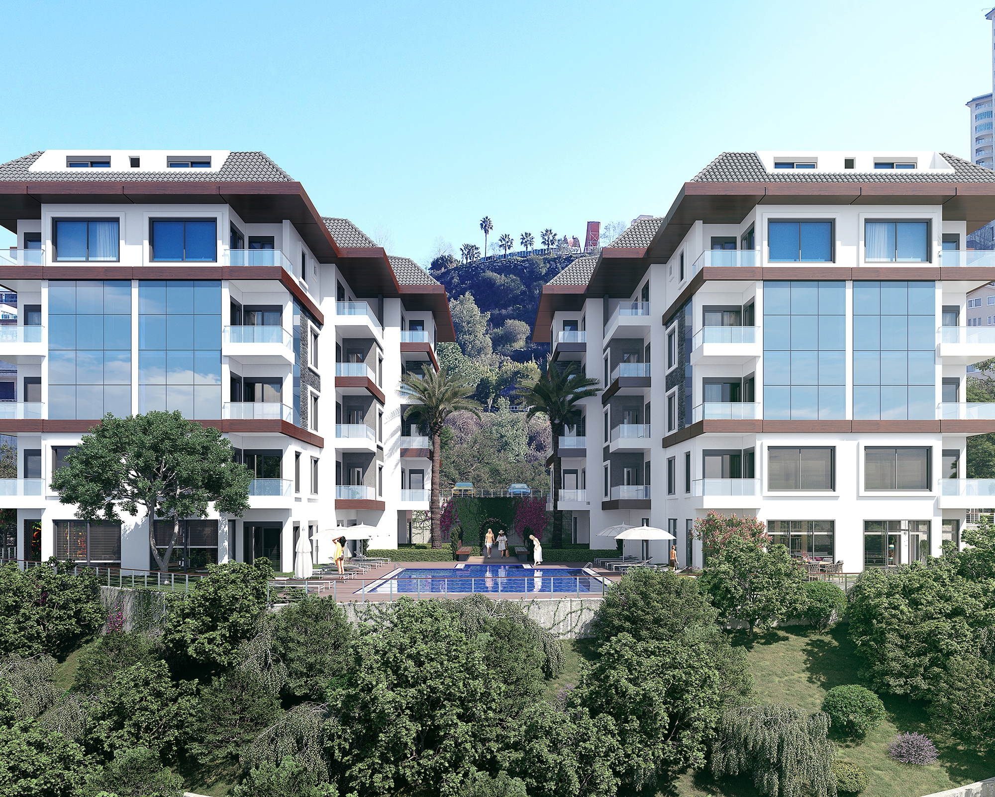 Ylellinen 1+1 huoneisto vuoristo- ja merinäköalalla, Alanya - Kargicak