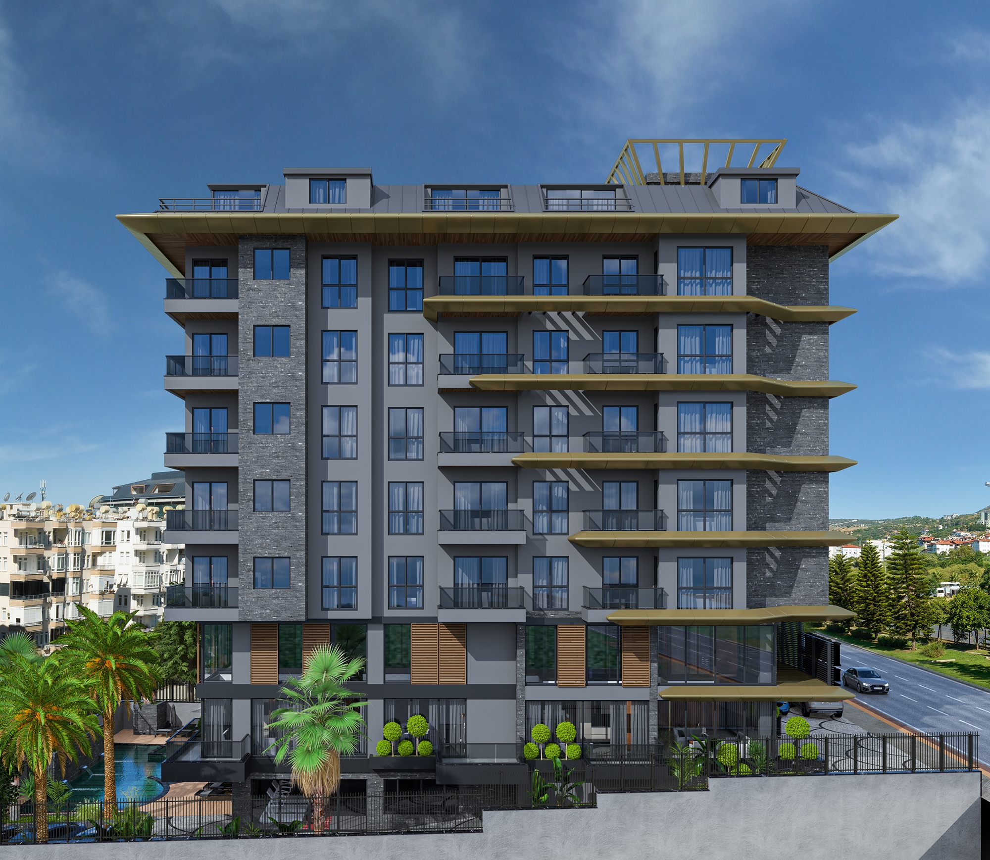 Luxuriöse 1+1 Wohnung mit Meerblick und Bergblick