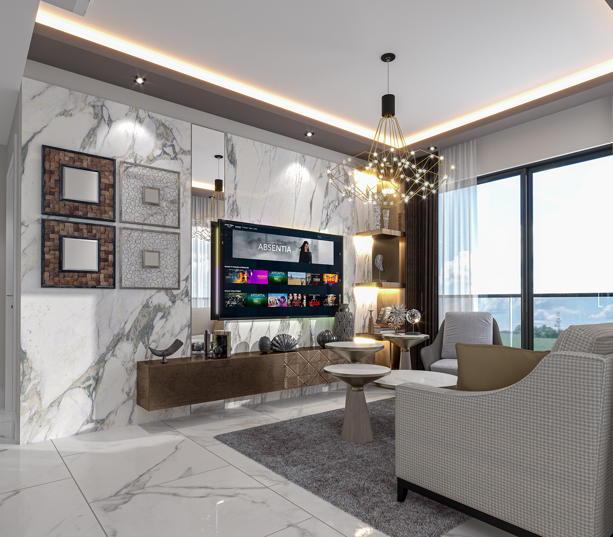 Luxuriöse 1+1 Wohnung mit Meerblick und Bergblick