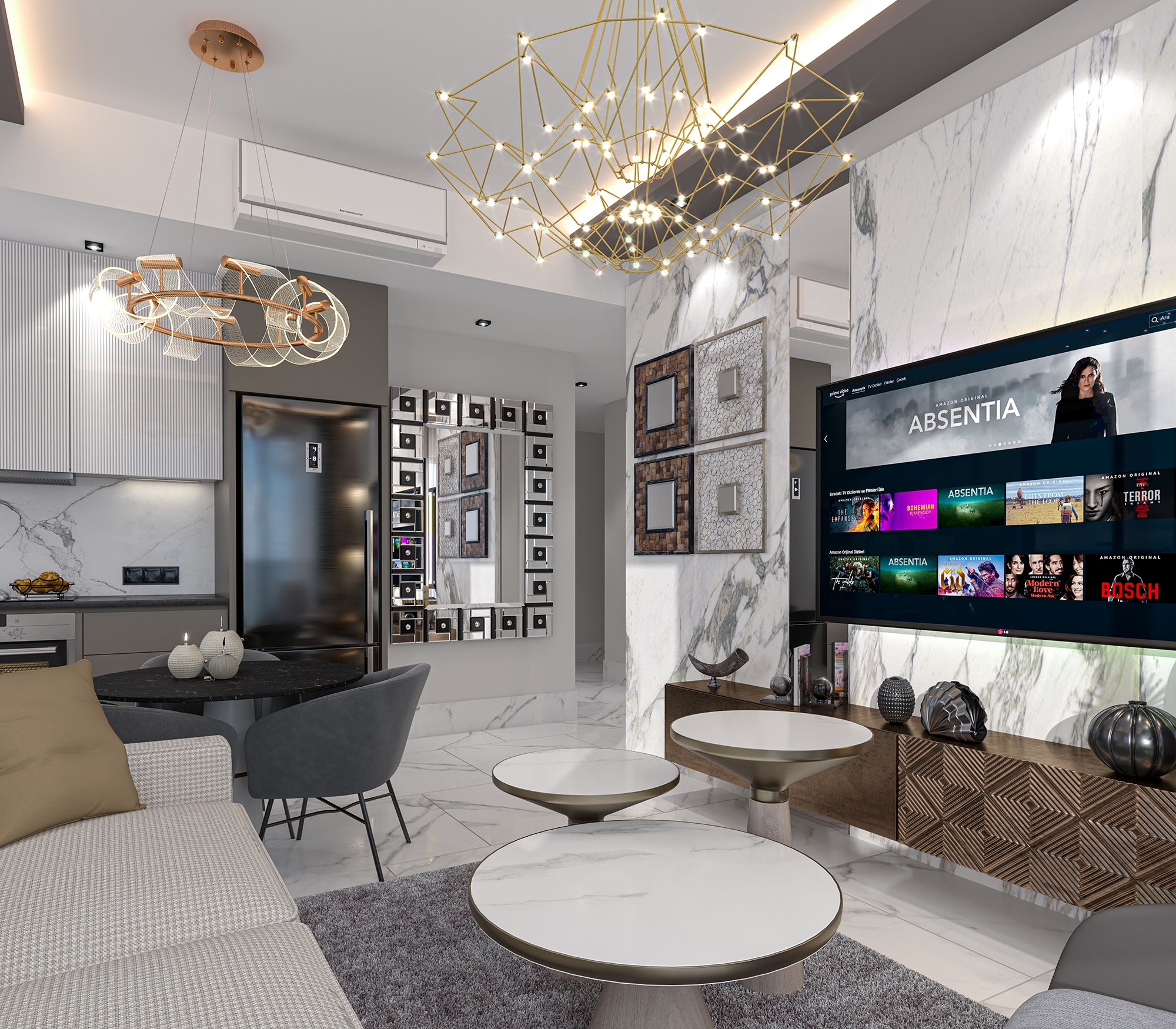 Luxuriöse 1+1 Wohnung mit Meerblick und Bergblick
