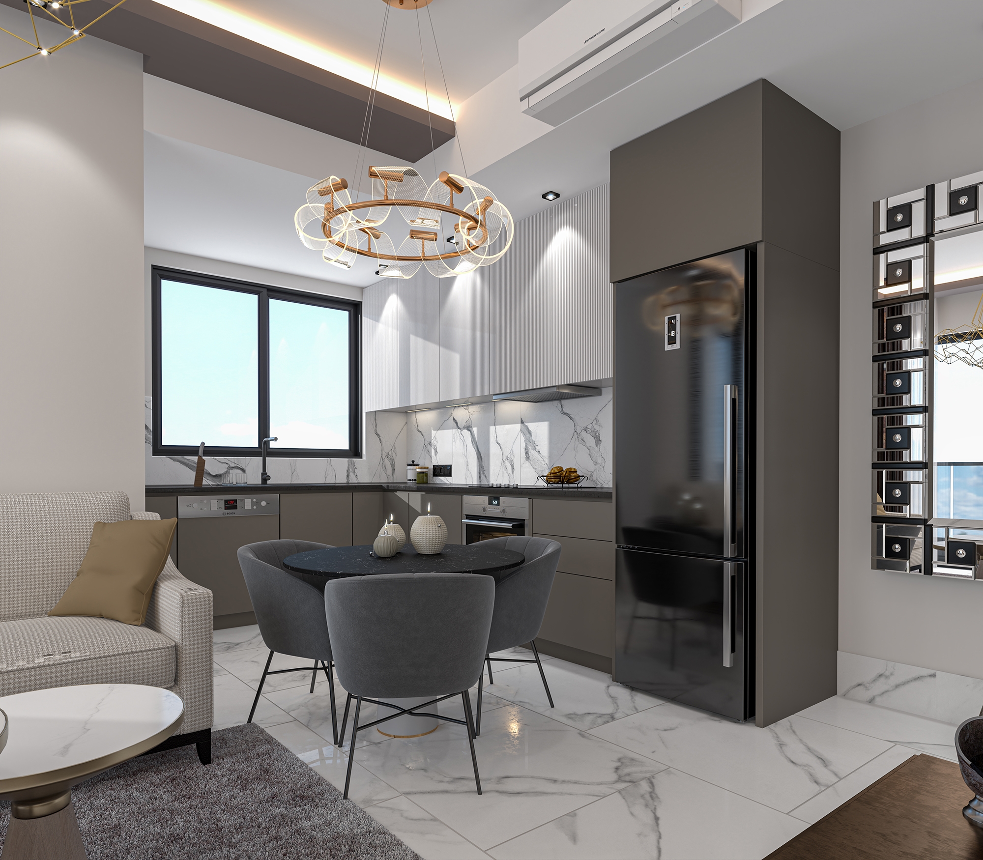 Luxuriöse 1+1 Wohnung mit Meerblick und Bergblick