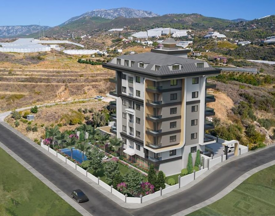 Luxuriöses 1+1 Apartment mit Bergblick in Demirtas, Alanya