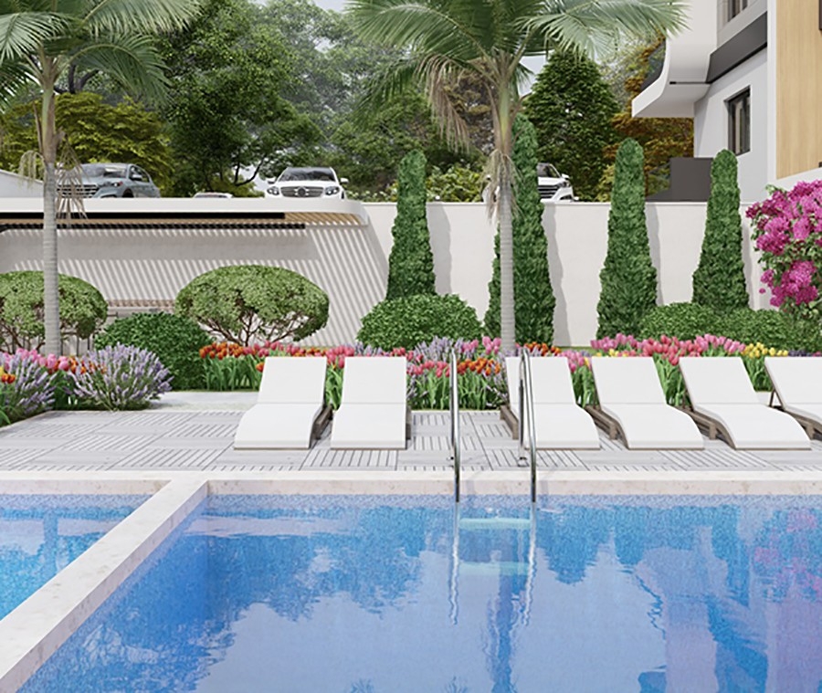 Luxuriöses 1+1 Apartment mit Bergblick in Demirtas, Alanya