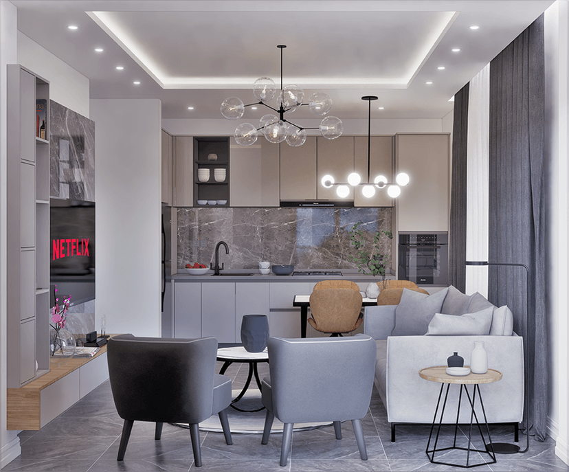 Luxuriöses 1+1 Apartment mit Bergblick in Demirtas, Alanya