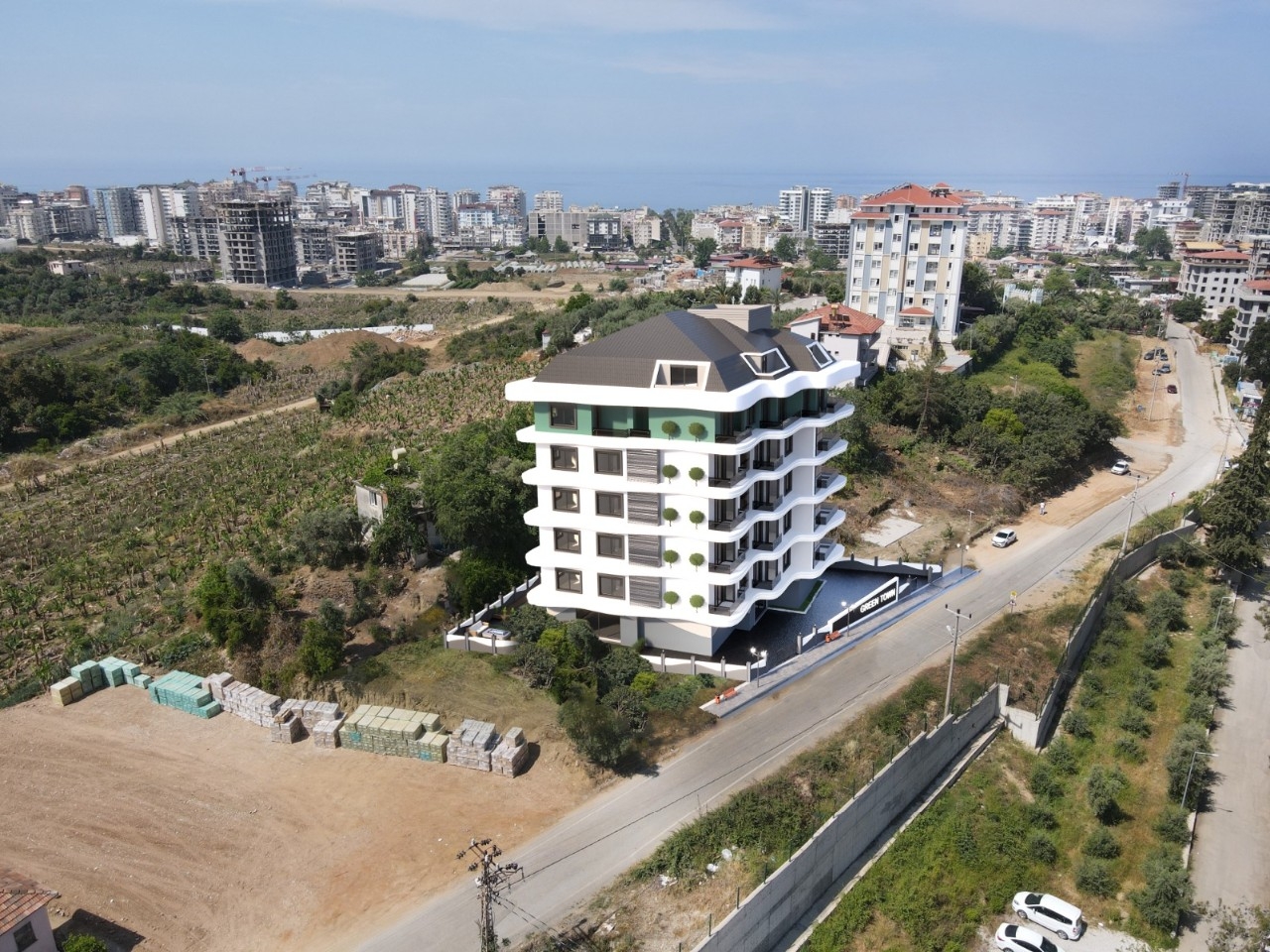 Lyxig 1+1 lägenhet med fantastisk utsikt i Alanya
