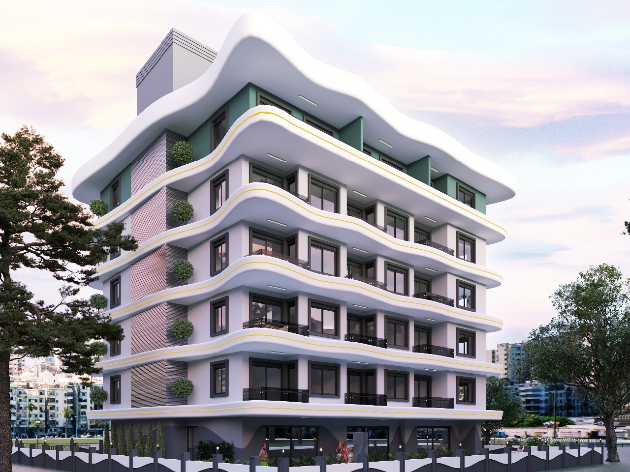Lyxig 1+1 lägenhet med fantastisk utsikt i Alanya