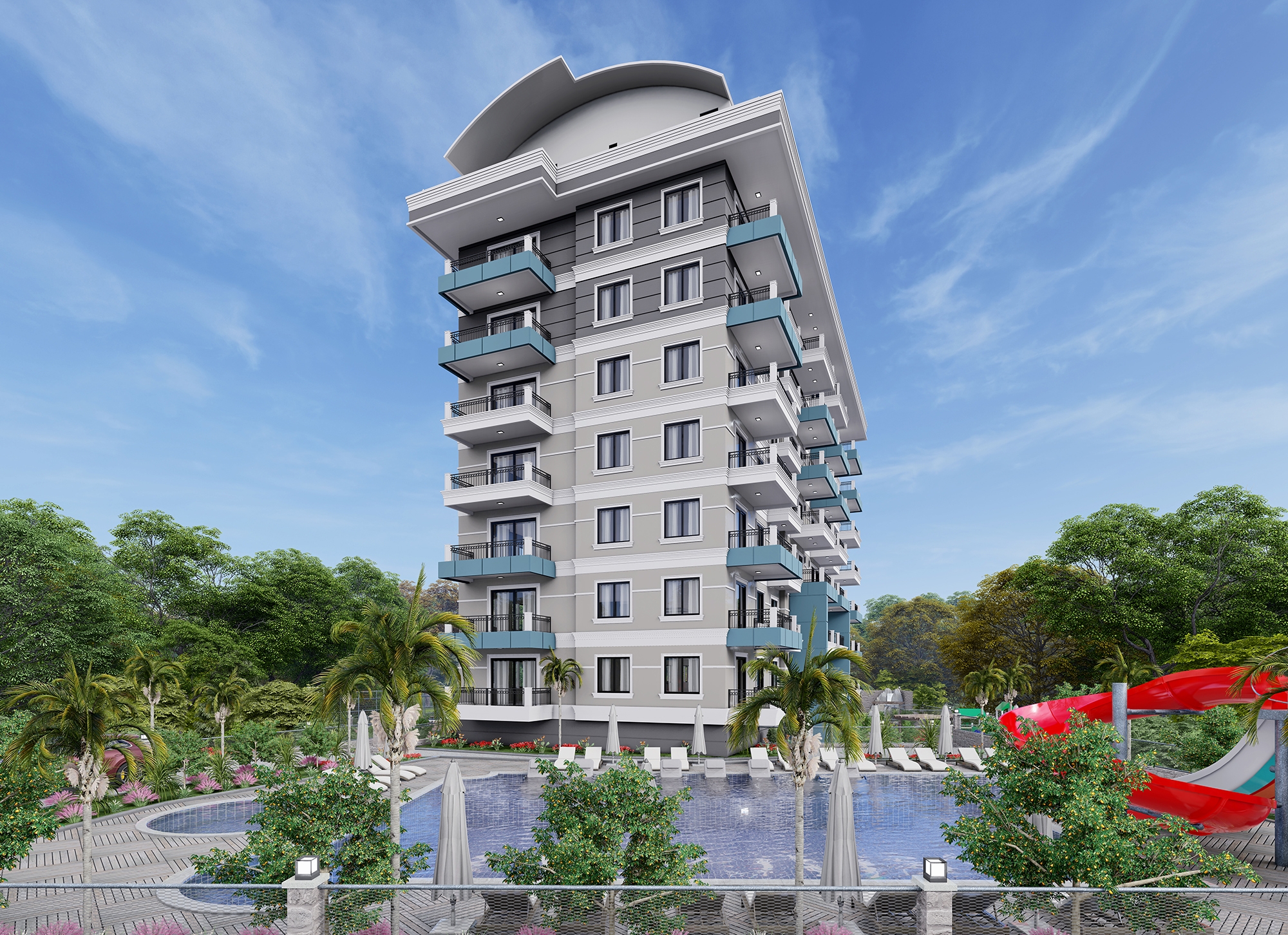 Luxury 1+1 Apartment with Sea and Mountain Views in Demirtas