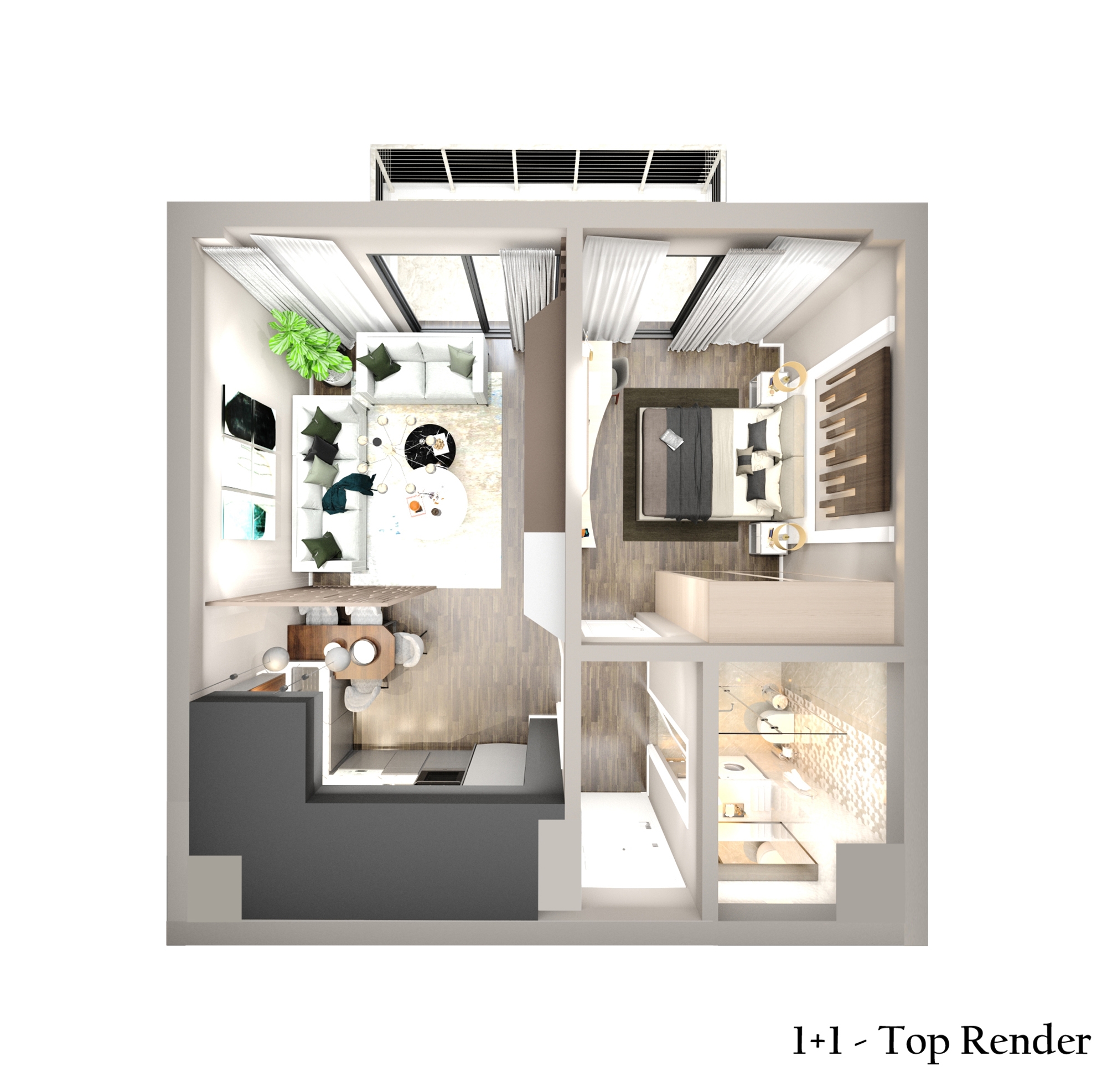 Luxury 1+1 Apartment with Sea and Mountain Views in Demirtas