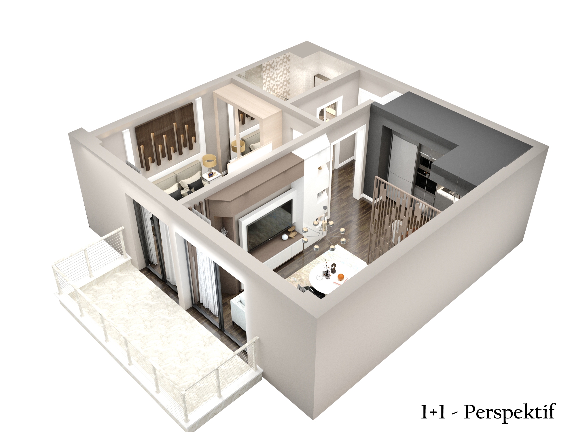 Luxury 1+1 Apartment with Sea and Mountain Views in Demirtas