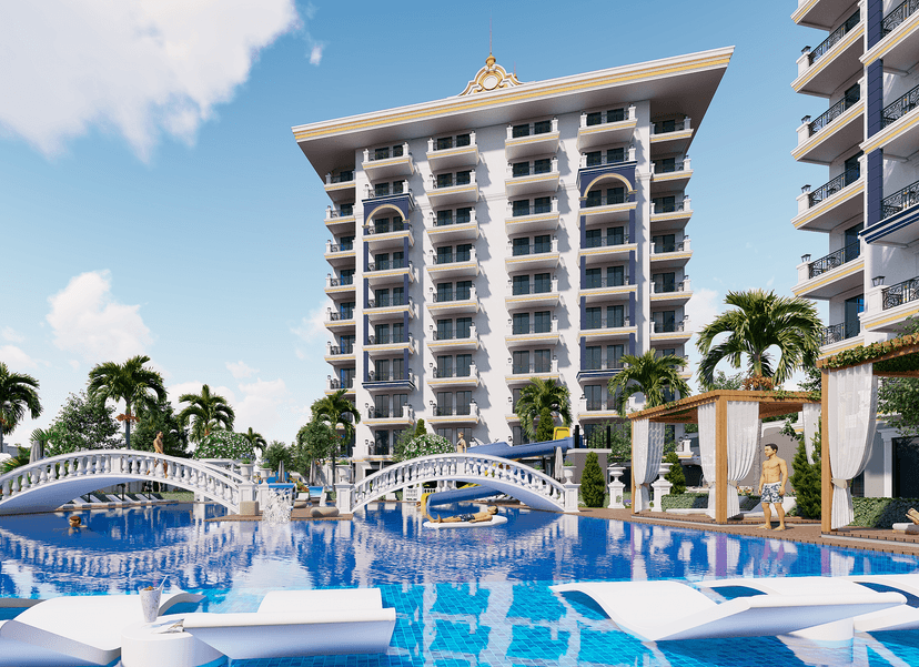 Luxury 1+1 Apartment with Sea and Mountain Views in Avsallar, Alanya