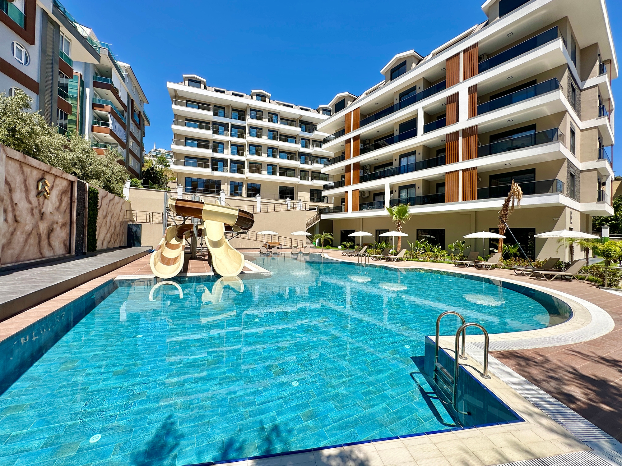 Luxuriöse 2+1 Wohnung mit Meerblick und Bergblick, Alanya - Hasbahce