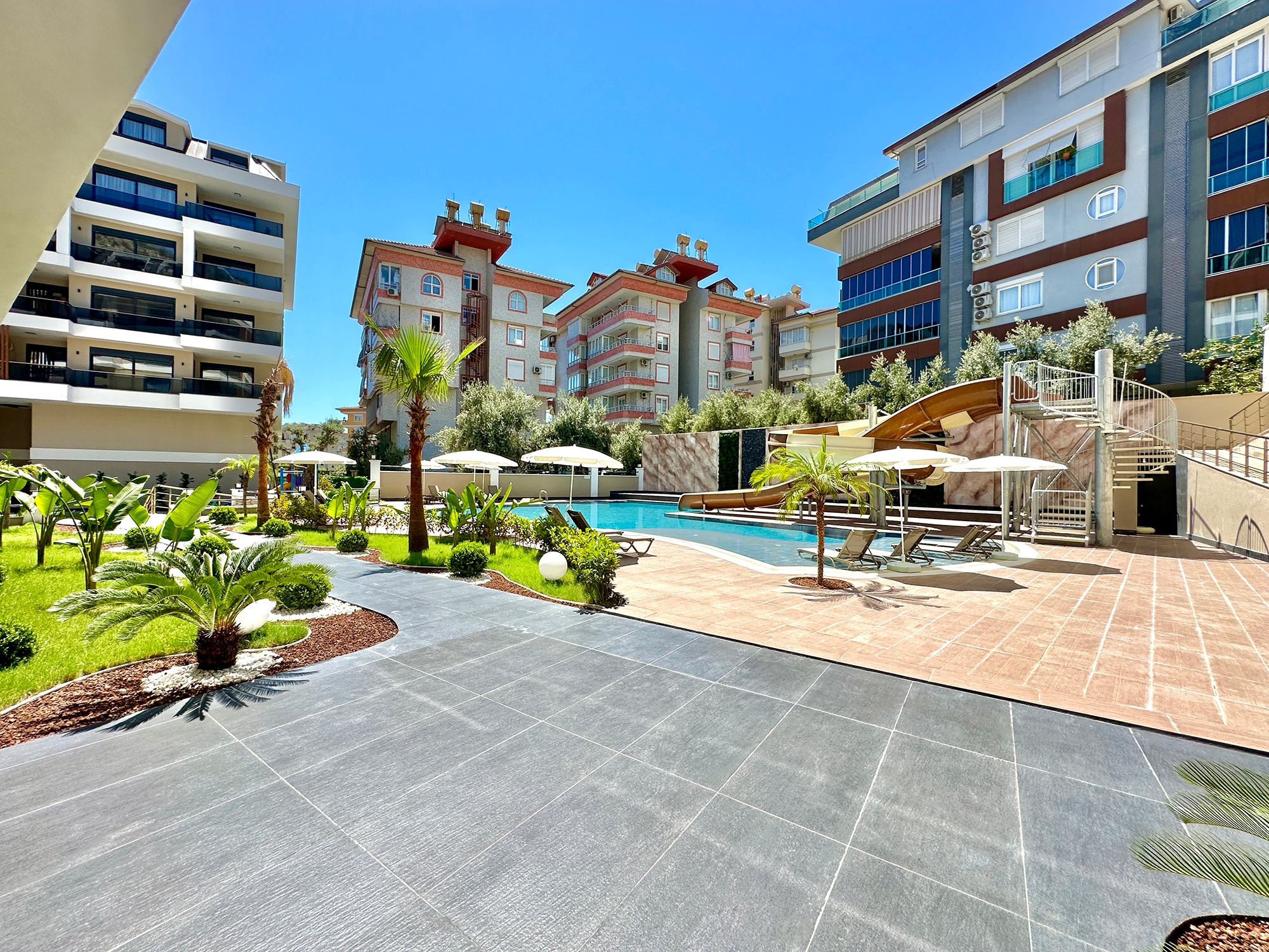 Luxuriöse 2+1 Wohnung mit Meerblick und Bergblick, Alanya - Hasbahce