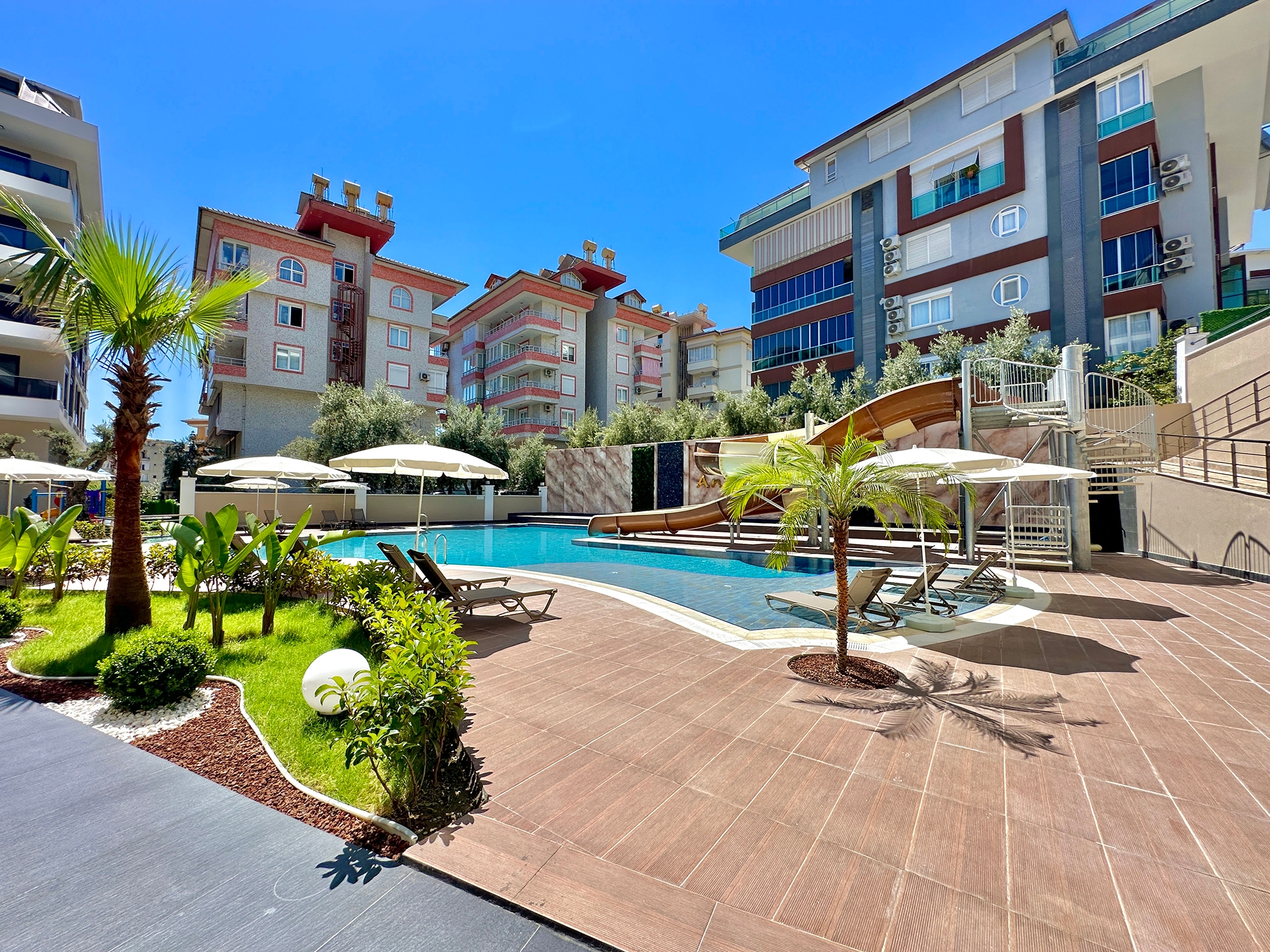 Luxuriöse 2+1 Wohnung mit Meerblick und Bergblick, Alanya - Hasbahce
