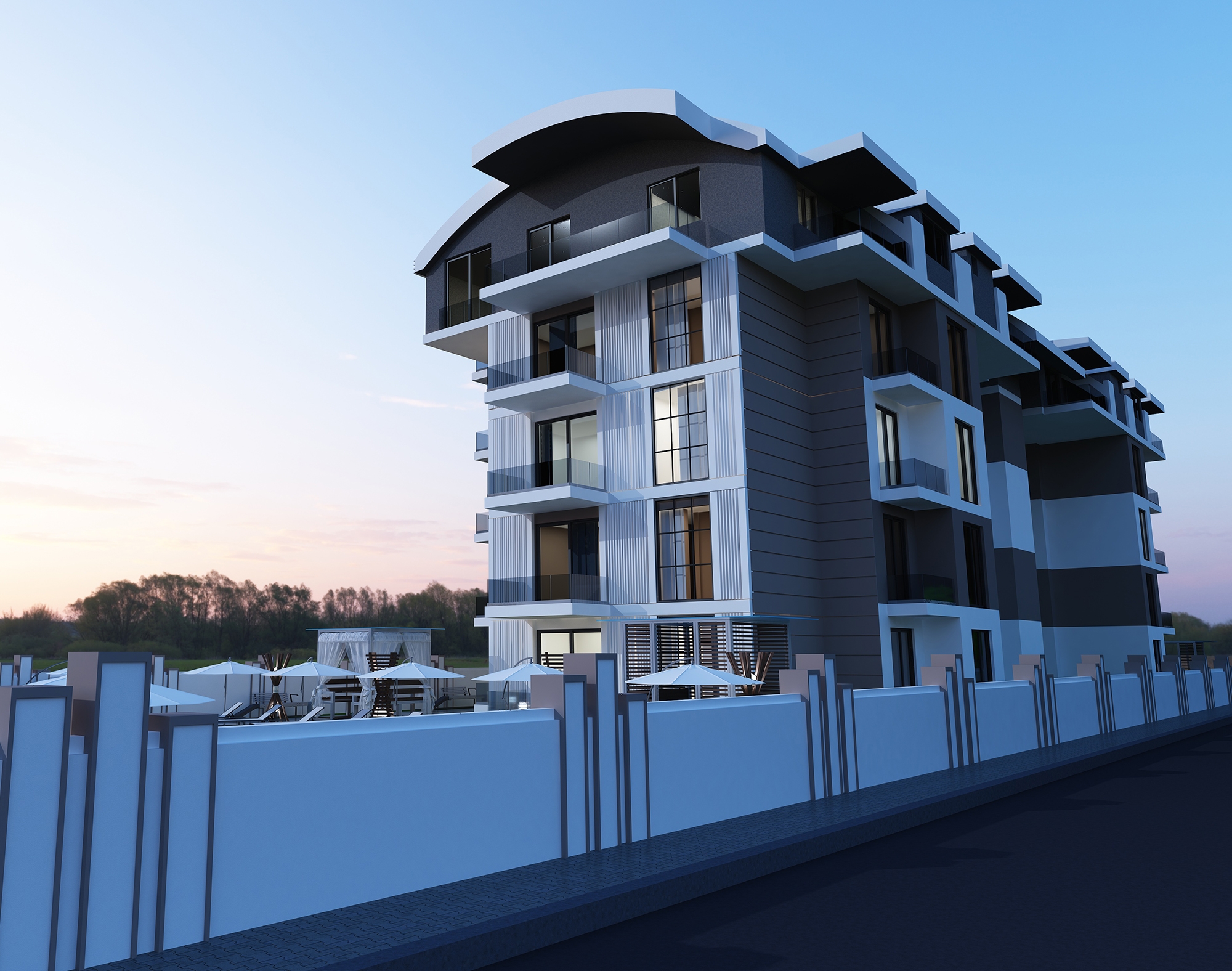 Moderne 1+1 Leilighet med Fjellutsikt i Gazipasa, Alanya