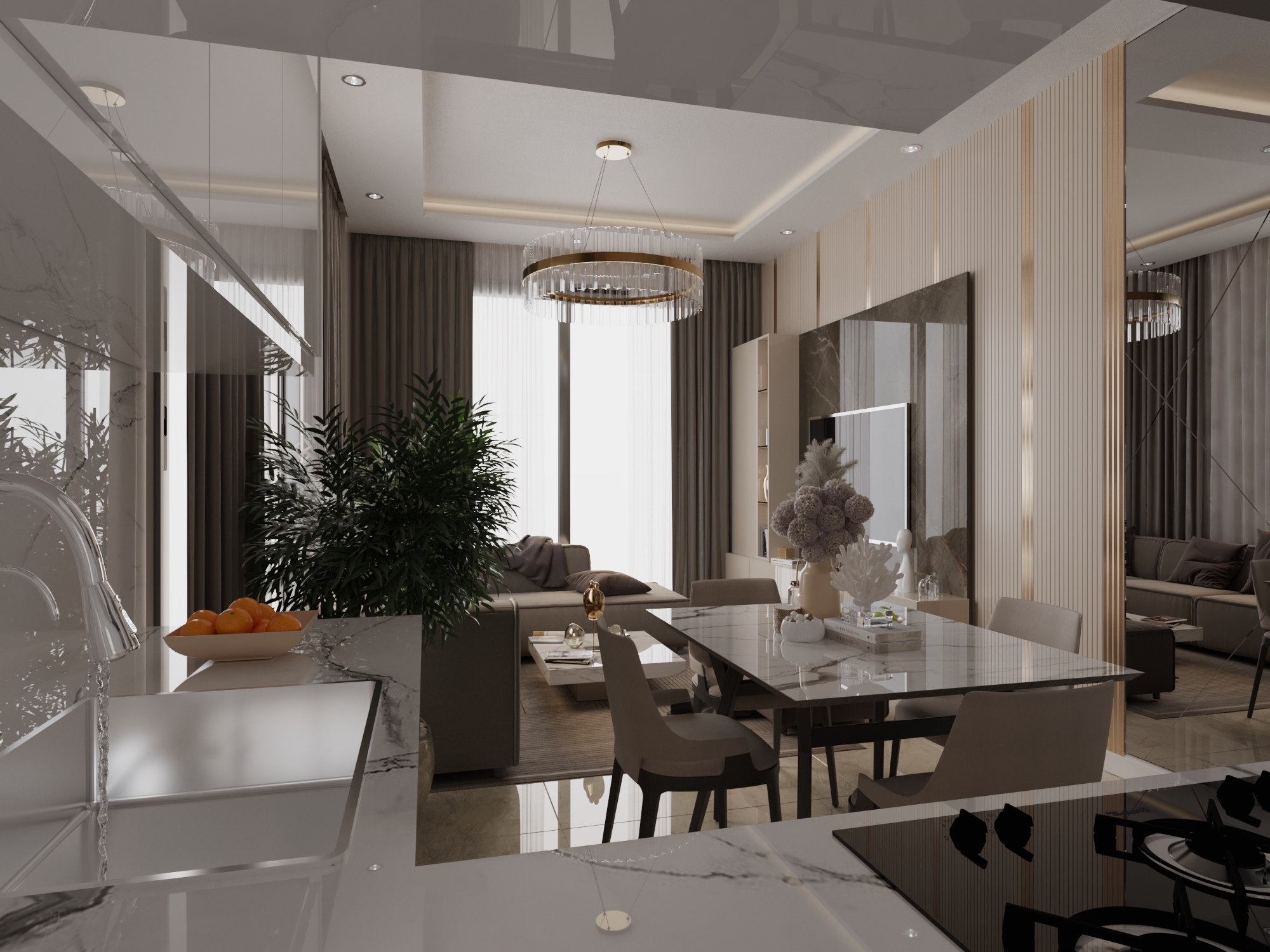 Moderne 1+1 Leilighet med Fjellutsikt i Gazipasa, Alanya