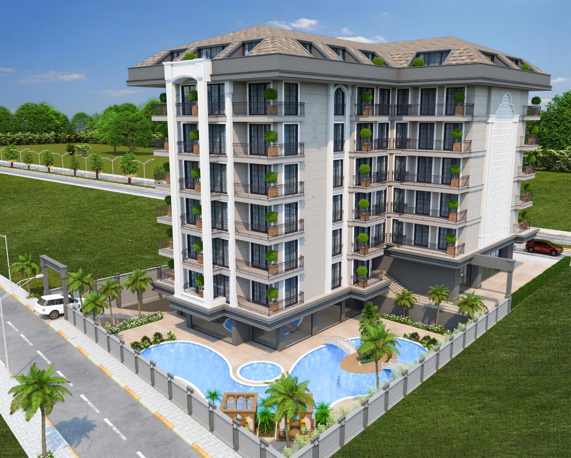 Stilvolles 1+1 Apartment mit Meerblick in Alanya Zentrum