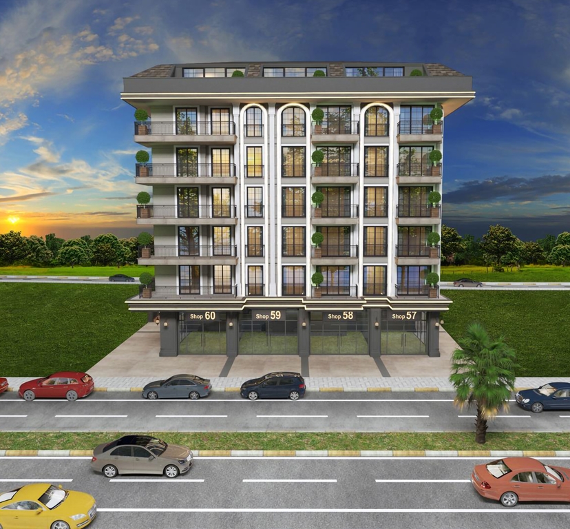 Stilvolles 1+1 Apartment mit Meerblick in Alanya Zentrum