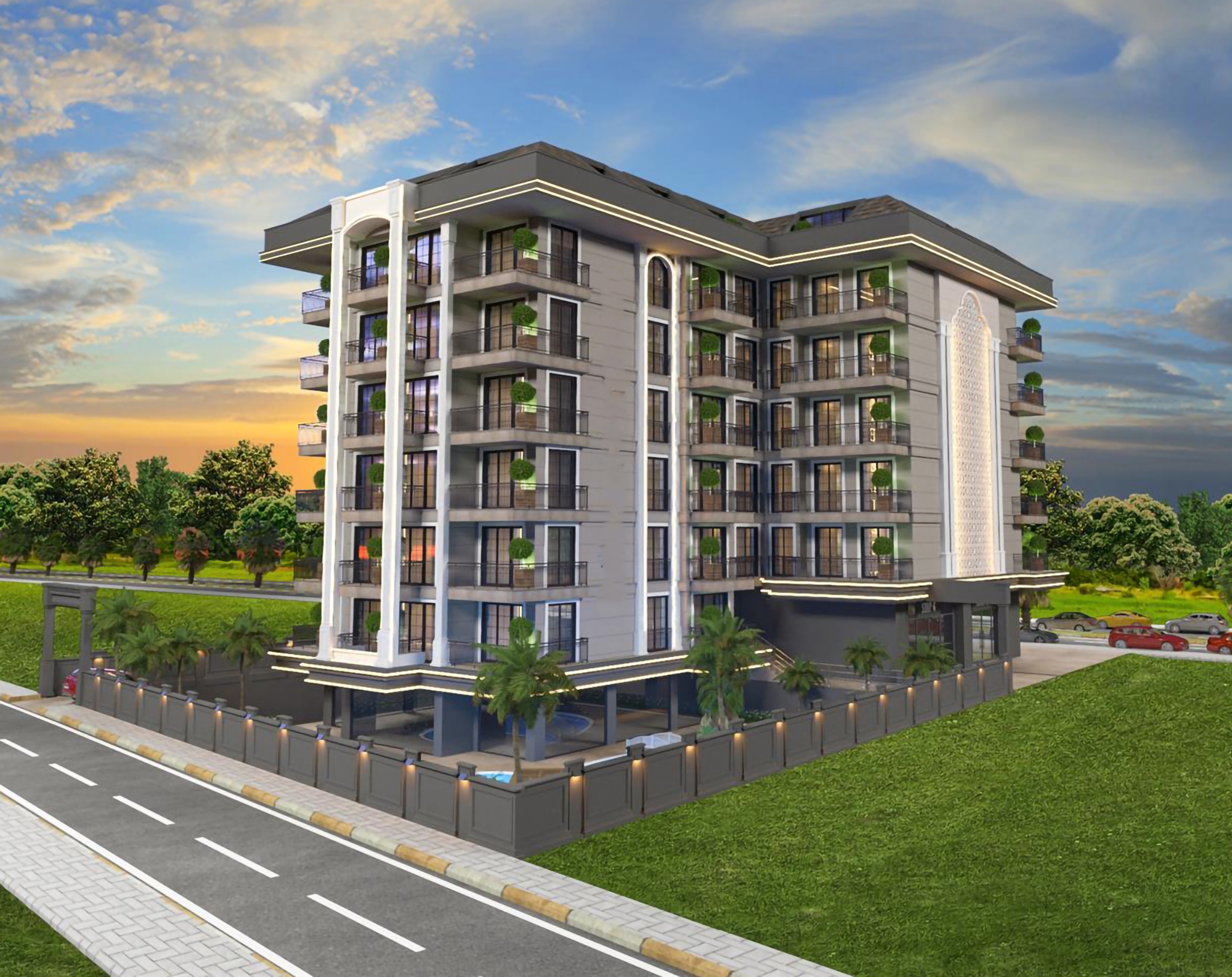Stilvolles 1+1 Apartment mit Meerblick in Alanya Zentrum