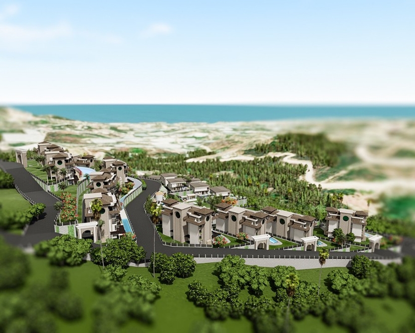 Luxuriöses 1+1 Apartment mit Meerblick und Bergblick, Alanya - Kargicak