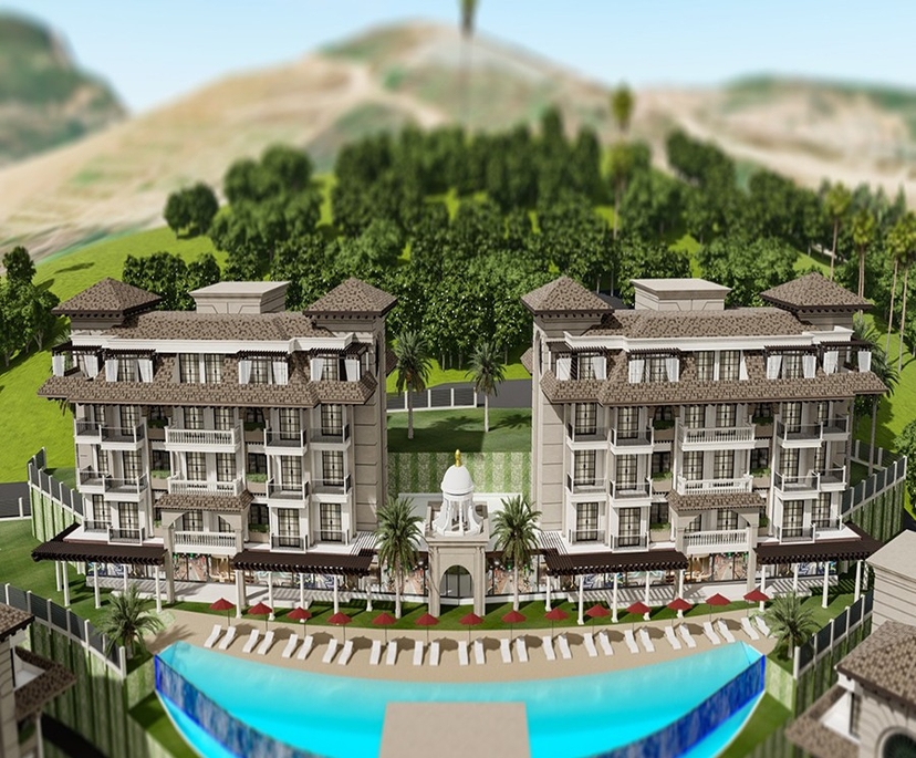 Luxuriöses 1+1 Apartment mit Meerblick und Bergblick, Alanya - Kargicak