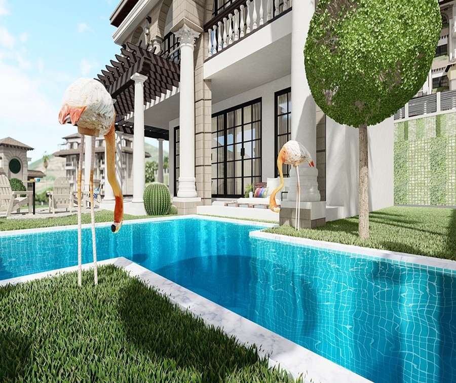 Luxuriöses 1+1 Apartment mit Meerblick und Bergblick, Alanya - Kargicak