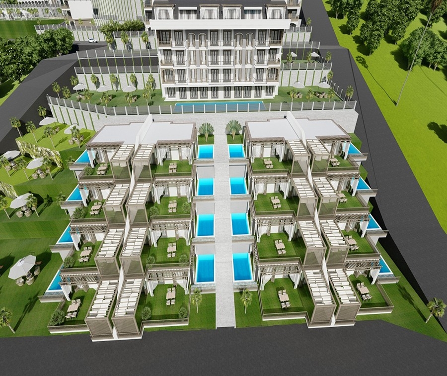 Luxuriöses 1+1 Apartment mit Meerblick und Bergblick, Alanya - Kargicak