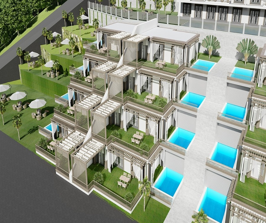 Luxuriöses 1+1 Apartment mit Meerblick und Bergblick, Alanya - Kargicak