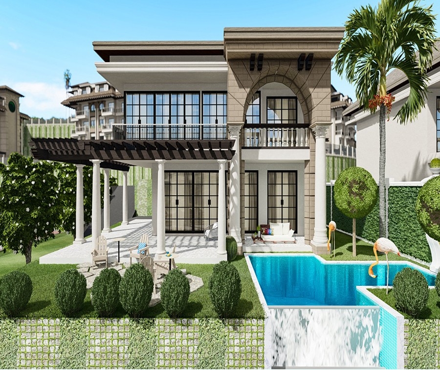 Luksuriøs 3+1 Villa med Sjø- og Fjellutsikt, Alanya - Kargicak