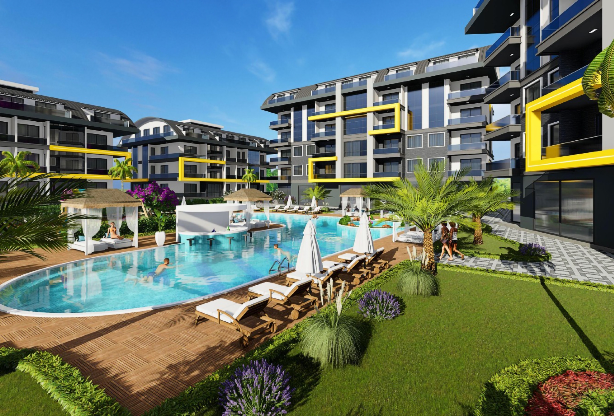 Ylellinen 1+1 Asunto meri- ja vuorinäköaloilla, Alanya - Oba