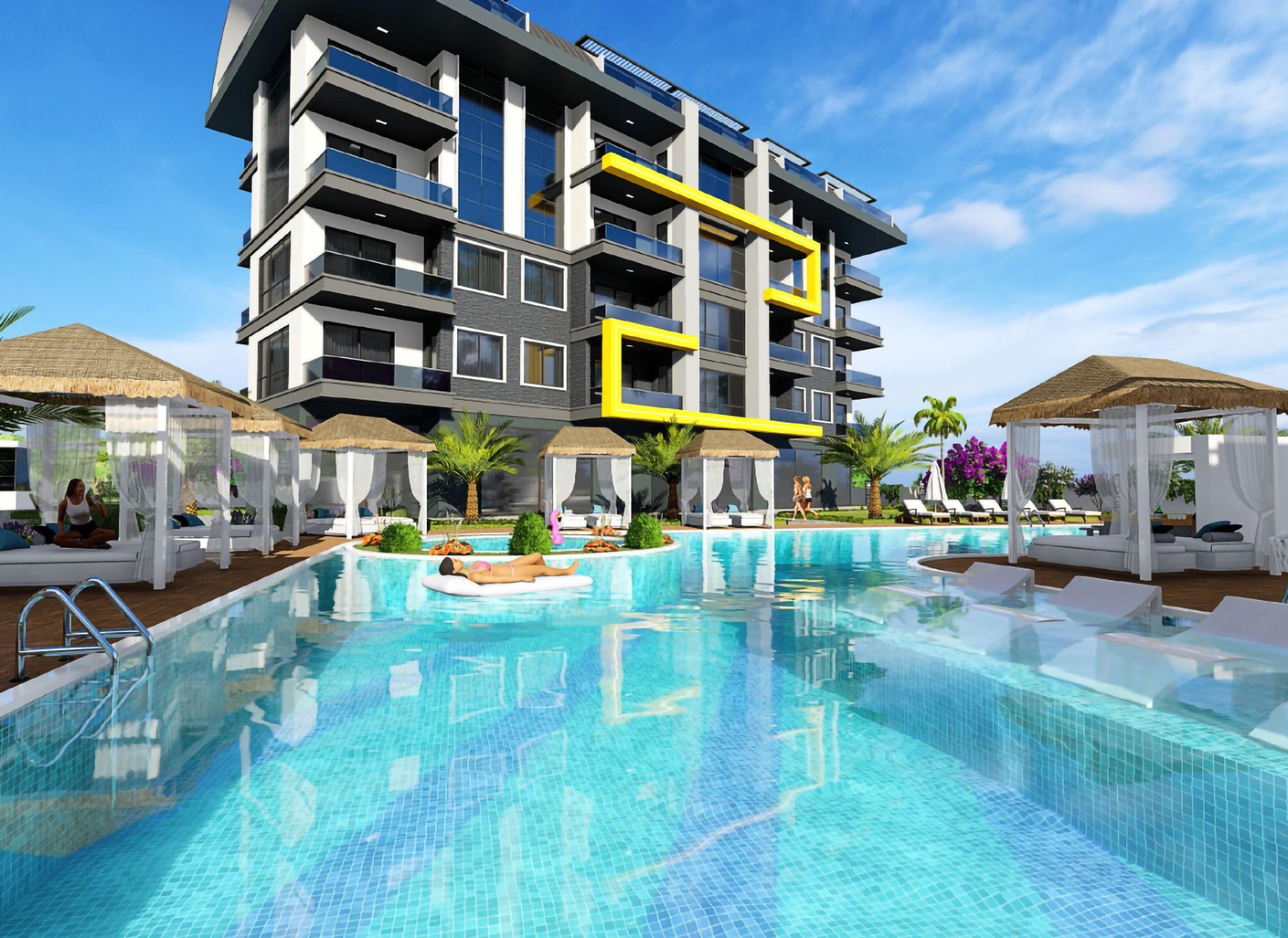 Ylellinen 1+1 Asunto meri- ja vuorinäköaloilla, Alanya - Oba