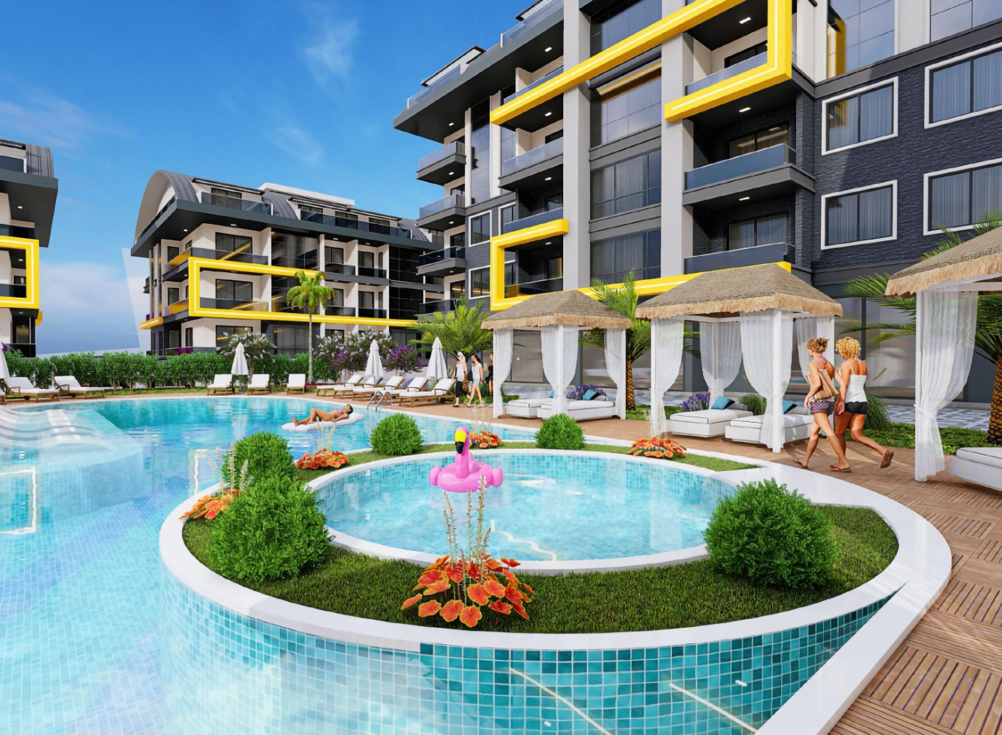 Ylellinen 1+1 Asunto meri- ja vuorinäköaloilla, Alanya - Oba