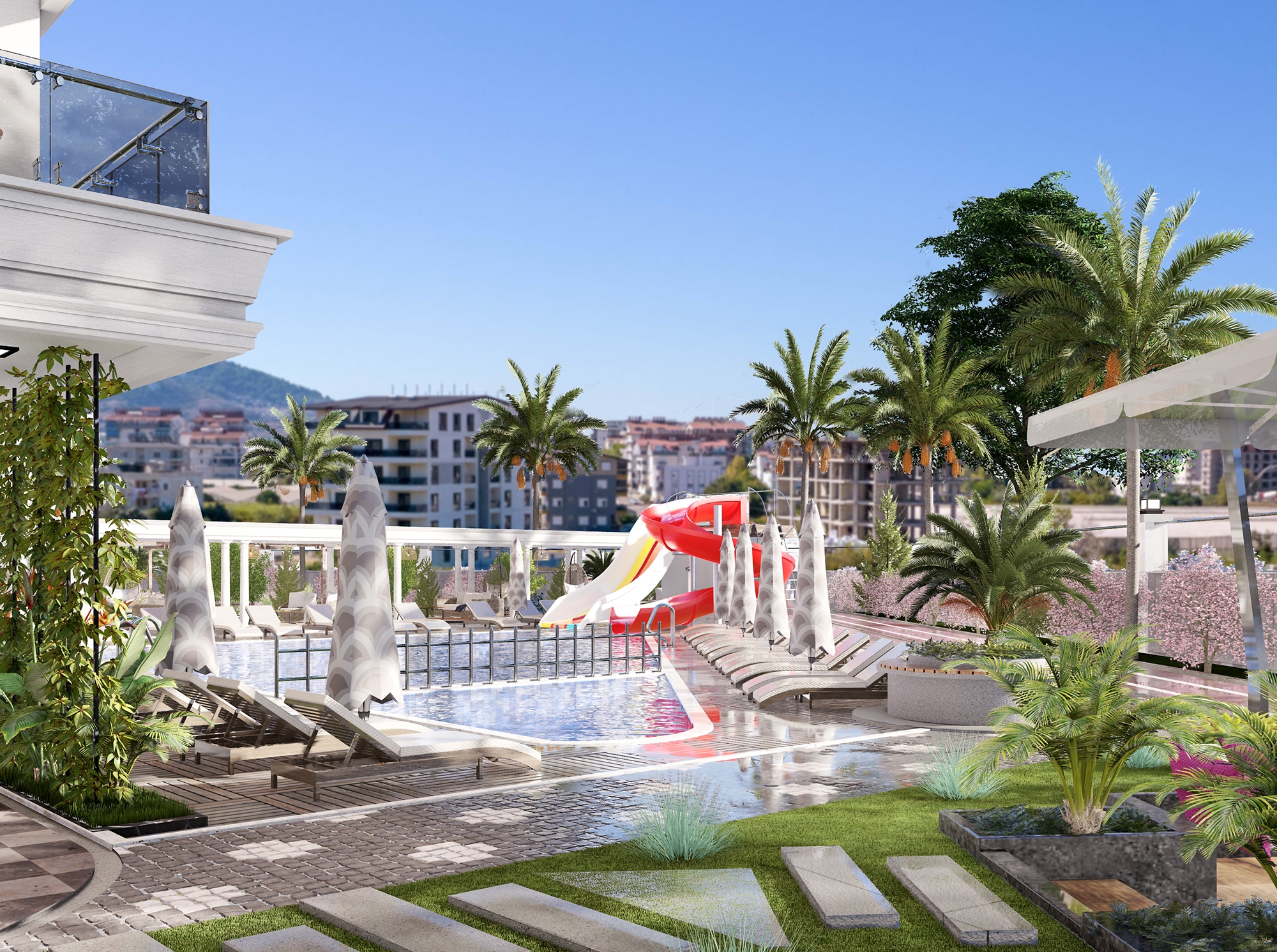 Luksus 1+1 Lejlighed med Hav- og Bjergudsigt, Alanya - Gazipasa