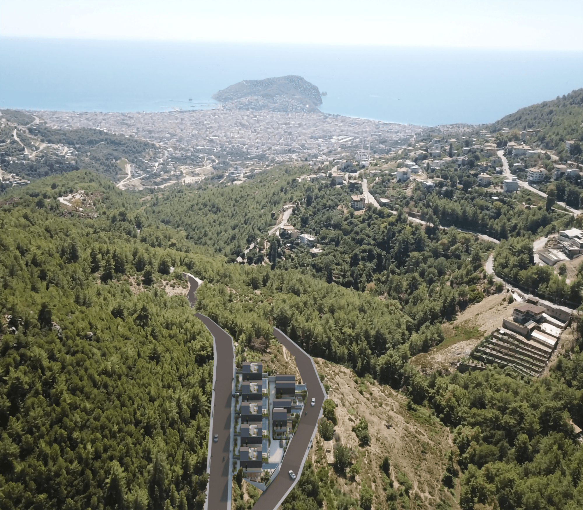 Luxury 2+1 Villa with Sea and Castle Views, Alanya Tepe