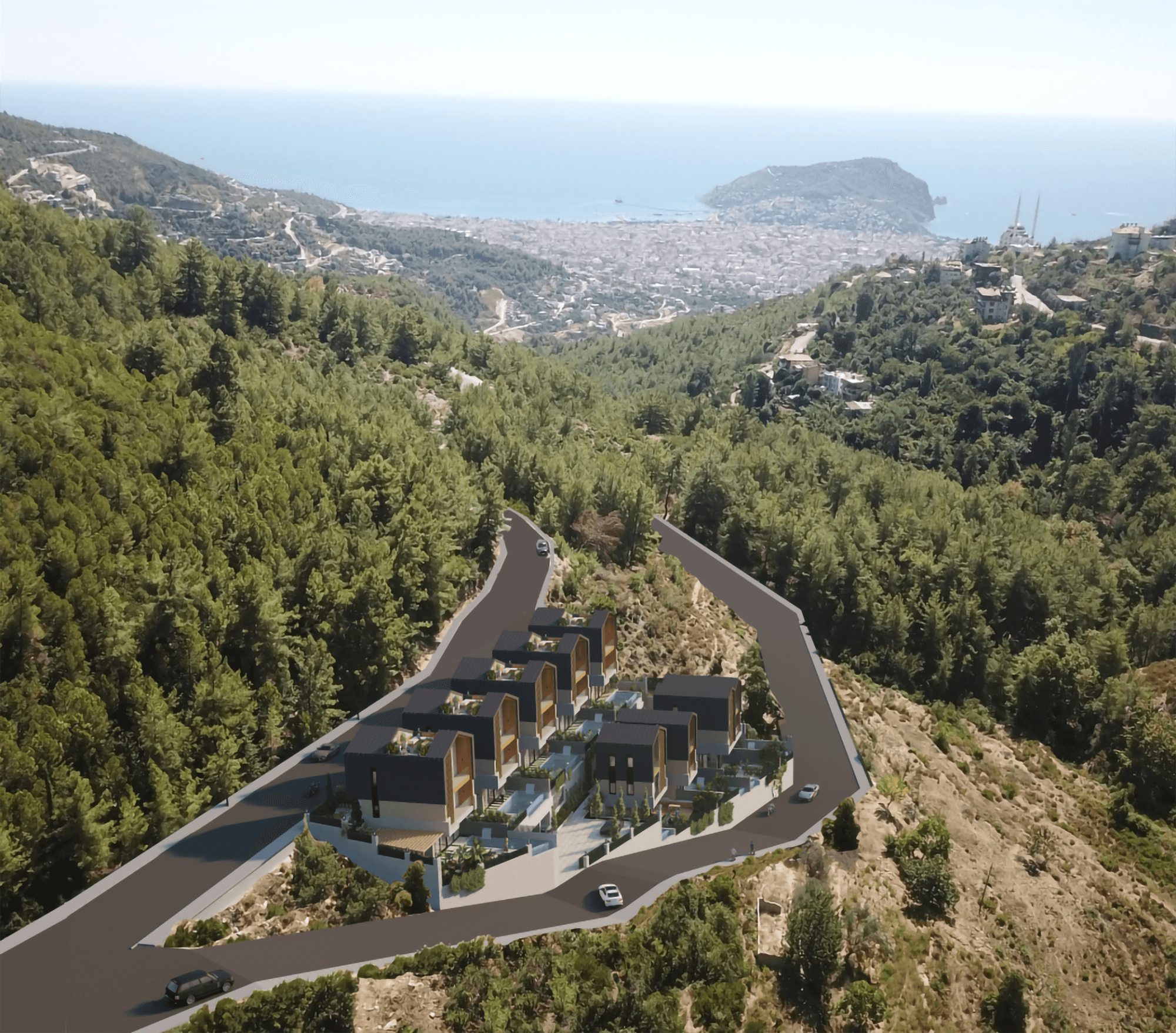 Luxury 2+1 Villa with Sea and Castle Views, Alanya Tepe