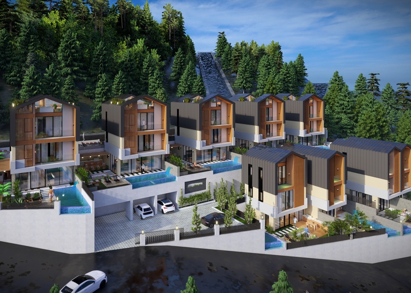 Luxury 2+1 Villa with Sea and Castle Views, Alanya Tepe