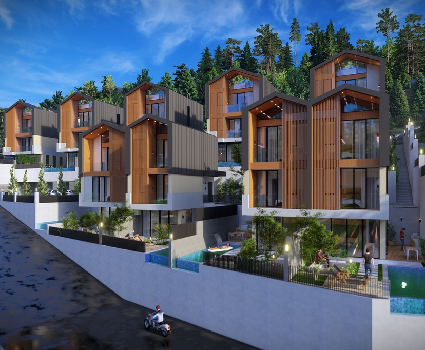 Luxury 2+1 Villa with Sea and Castle Views, Alanya Tepe