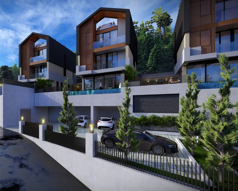 Luxury 2+1 Villa with Sea and Castle Views, Alanya Tepe