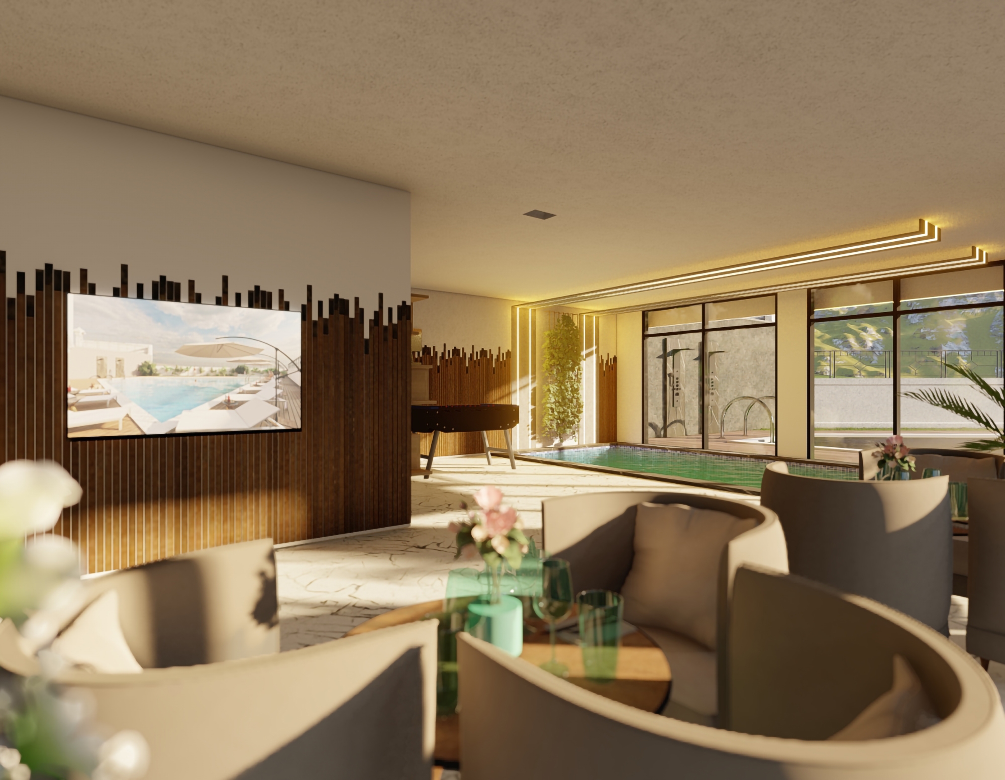 Luxuriöses 1+1 Apartment mit Meerblick und Bergblick in Alanya - Avsallar