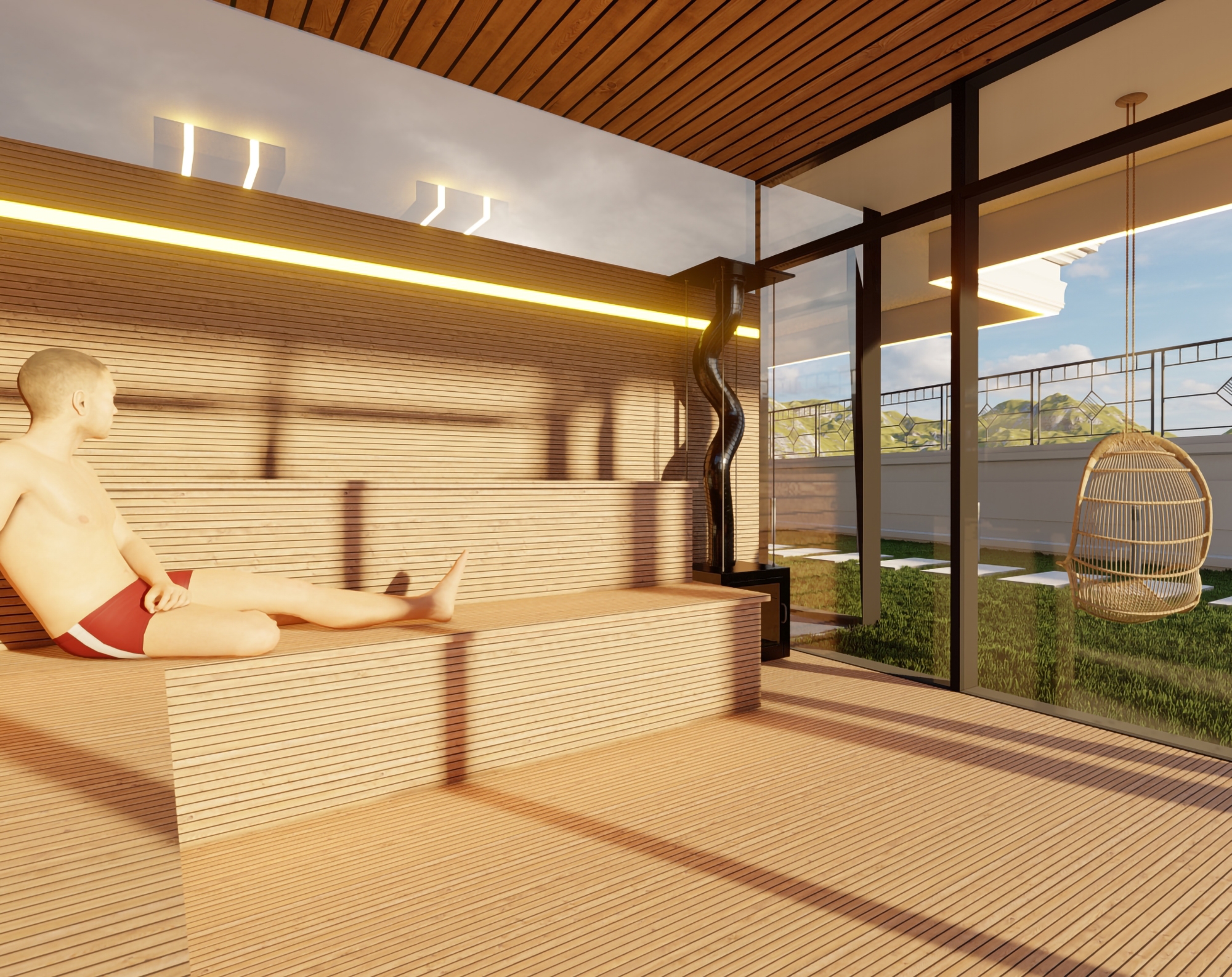 Luxuriöses 1+1 Apartment mit Meerblick und Bergblick in Alanya - Avsallar
